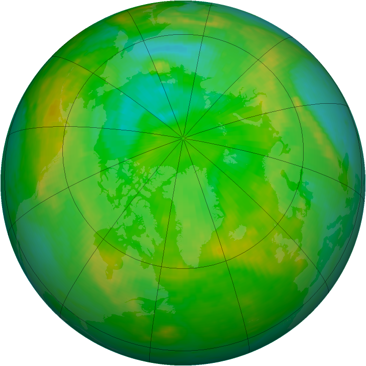 Arctic ozone map for 12 July 1984